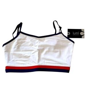 Lumi Collective Color Block Camisole Crop Top red white blue AM dance dancewear